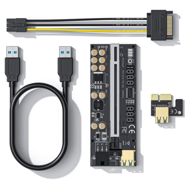 Riser ver.016 - Adaptador de cartão de mineração PCIex para USB 3.0 (kit completo)