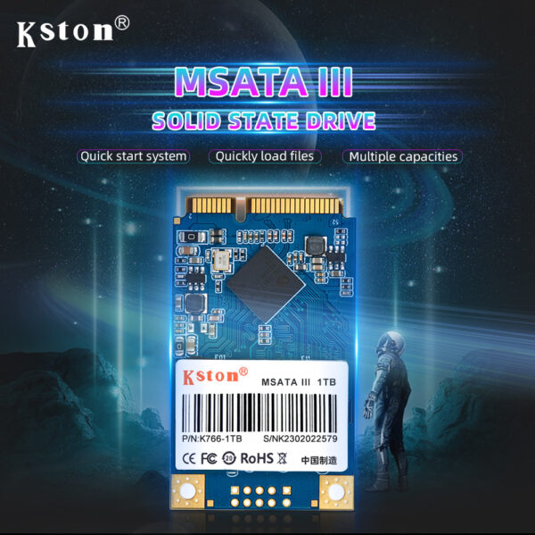 Kston-Disco Rígido Interno de Estado Sólido para Laptop HP, SSD MSATA 3050mm,128GB, HDD para computador, 3x5cm - Image 2