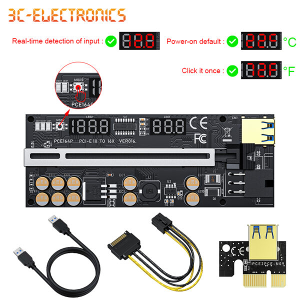 Riser ver.016 - Adaptador de cartão de vídeo PCI-EX para USB 3.0 (kit completo) - Image 7