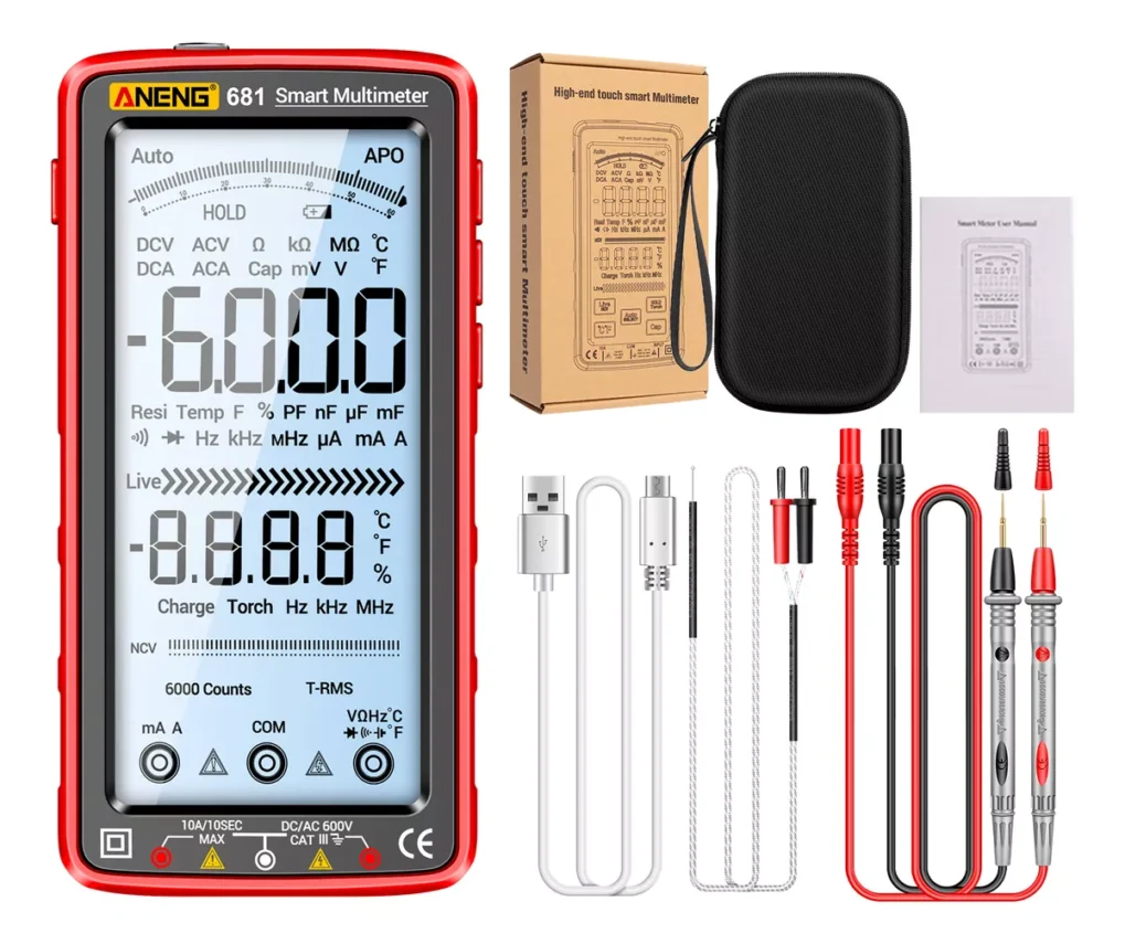 ANENG 681 Multímetro Digital Profissional - Recarregável