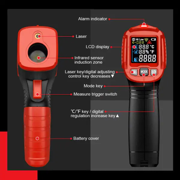 HT650C LCD Digital Termômetro Infravermelho - Image 3