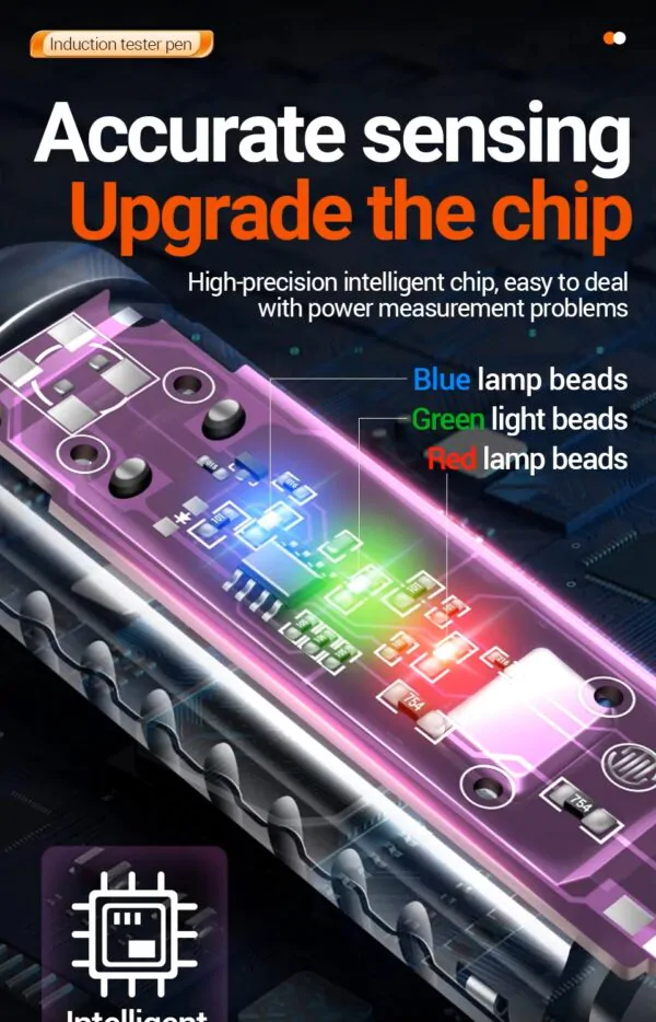ANENG B15 Chave de Fenda Elétrica Profissional Detecção de Tensão AC Teste de Indução Destaque Luz Colorida - Image 4